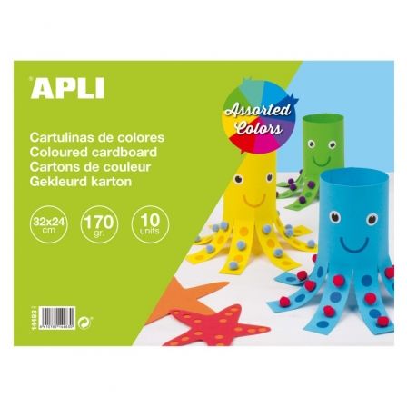 APLI PAPER Bloc de Cartulinas de Colores Surtidos 32x24cm 170g